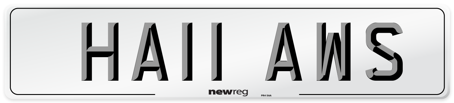 HA11 AWS Number Plate from New Reg